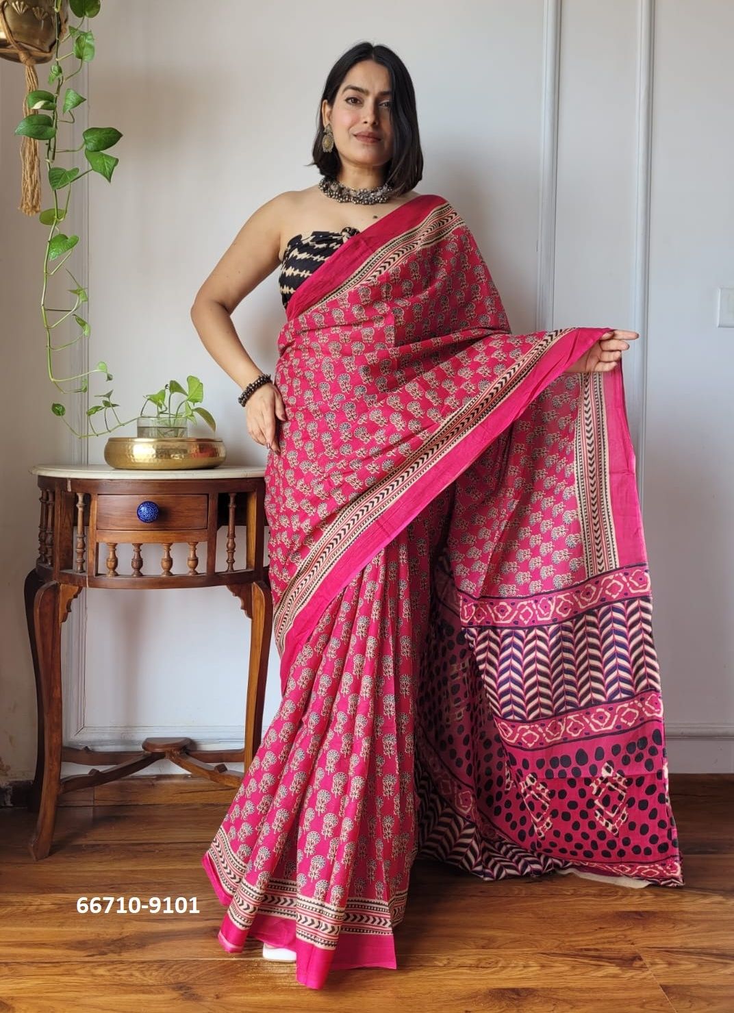 SOFT MUL-MUL WITH BAGRU PRINTS 1 - Catalog # 66710 (Set of 10 Sarees) SOFT MUL-MUL WITH BAGRU PRINTS 1 - Catalog # 66710 (Set of 10 Sarees)