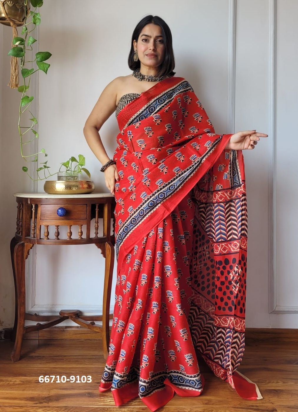 SOFT MUL-MUL WITH BAGRU PRINTS 1 - Catalog # 66710 (Set of 10 Sarees) SOFT MUL-MUL WITH BAGRU PRINTS 1 - Catalog # 66710 (Set of 10 Sarees)
