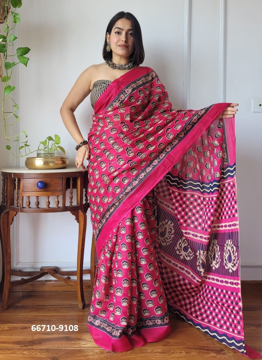 SOFT MUL-MUL WITH BAGRU PRINTS 1 - Catalog # 66710 (Set of 10 Sarees) SOFT MUL-MUL WITH BAGRU PRINTS 1 - Catalog # 66710 (Set of 10 Sarees)