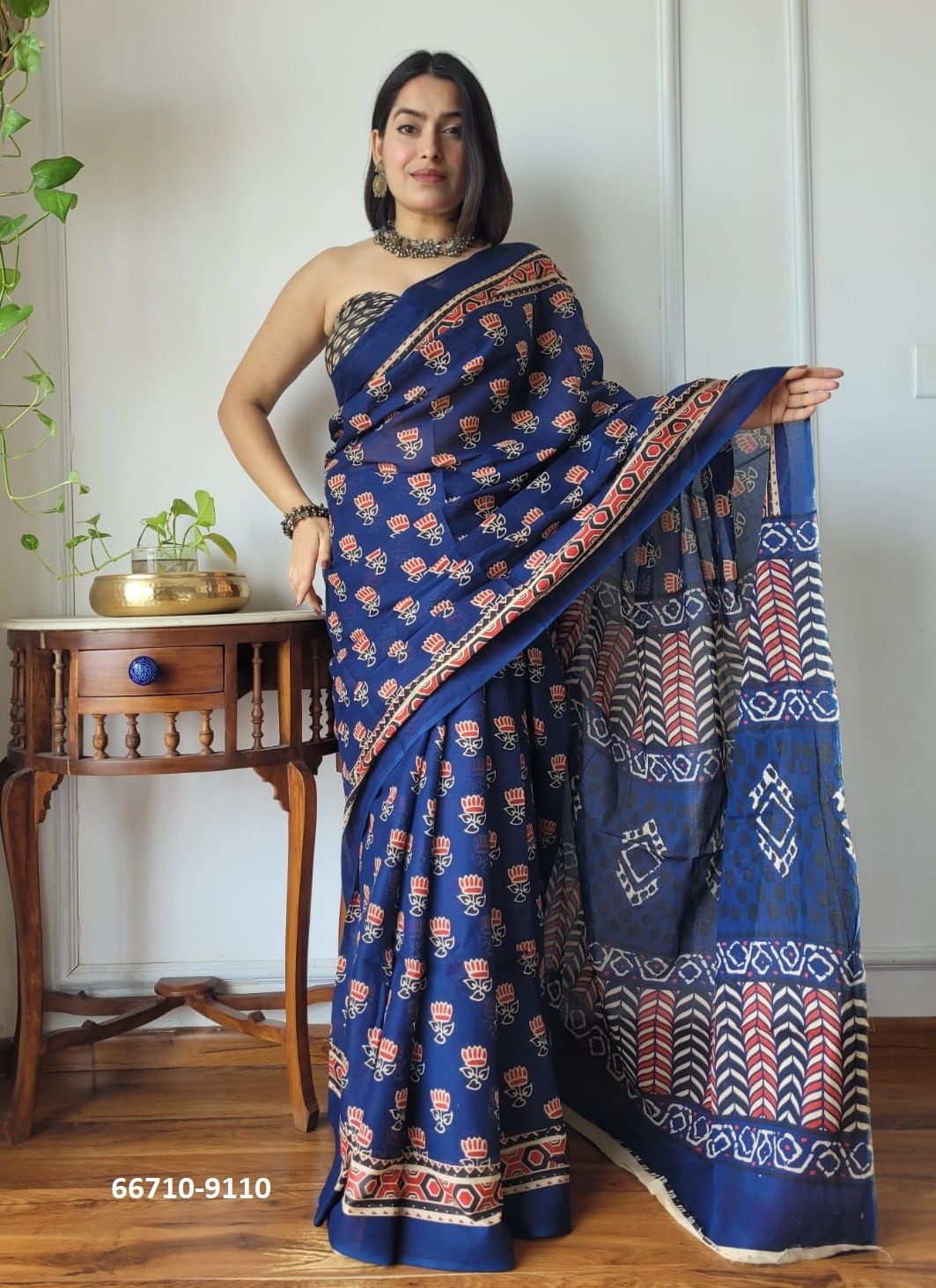 SOFT MUL-MUL WITH BAGRU PRINTS 1 - Catalog # 66710 (Set of 10 Sarees) SOFT MUL-MUL WITH BAGRU PRINTS 1 - Catalog # 66710 (Set of 10 Sarees)