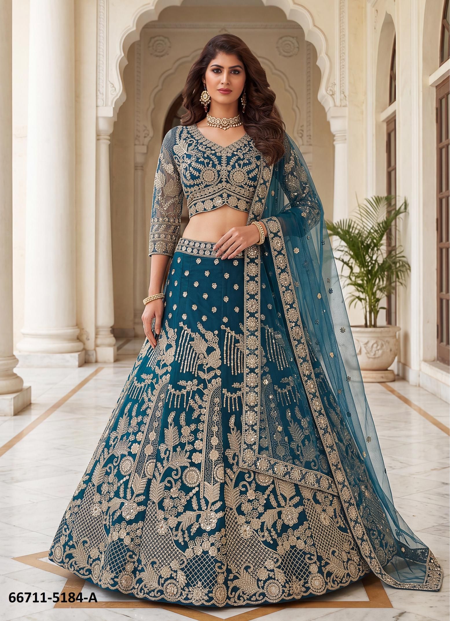 DESIGN 5184 - Catalog # 66711 (Set of 2 Semi-Stitched Lehengas) DESIGN 5184 - Catalog # 66711 (Set of 2 Semi-Stitched Lehengas)
