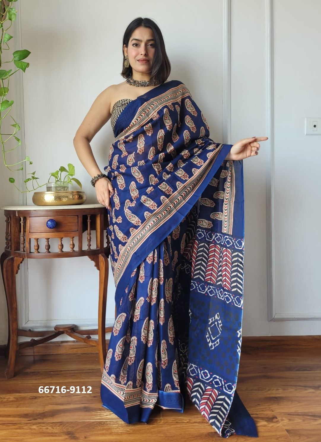 SOFT MUL-MUL WITH BAGRU PRINTS 2 - Catalog # 66716 (Set of 10 Sarees) SOFT MUL-MUL WITH BAGRU PRINTS 2 - Catalog # 66716 (Set of 10 Sarees)