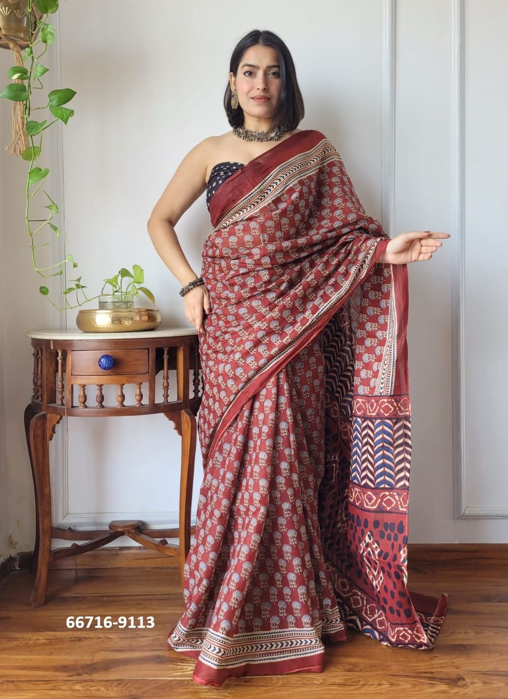 SOFT MUL-MUL WITH BAGRU PRINTS 2 - Catalog # 66716 (Set of 10 Sarees) SOFT MUL-MUL WITH BAGRU PRINTS 2 - Catalog # 66716 (Set of 10 Sarees)