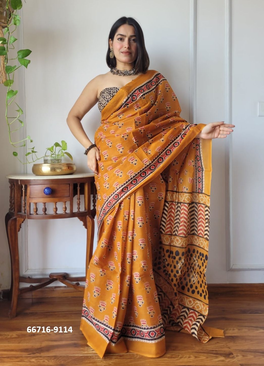 SOFT MUL-MUL WITH BAGRU PRINTS 2 - Catalog # 66716 (Set of 10 Sarees) SOFT MUL-MUL WITH BAGRU PRINTS 2 - Catalog # 66716 (Set of 10 Sarees)