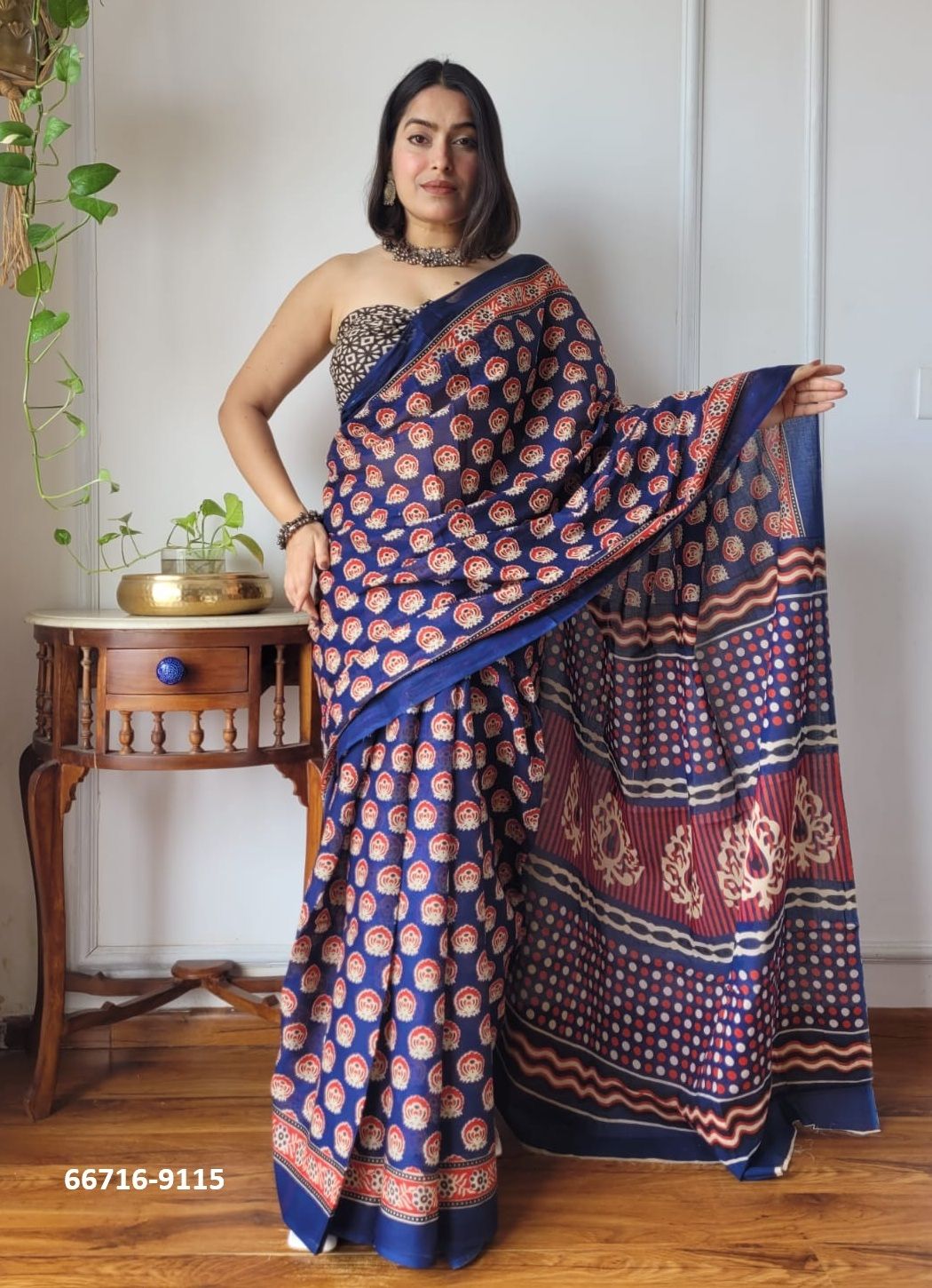 SOFT MUL-MUL WITH BAGRU PRINTS 2 - Catalog # 66716 (Set of 10 Sarees) SOFT MUL-MUL WITH BAGRU PRINTS 2 - Catalog # 66716 (Set of 10 Sarees)