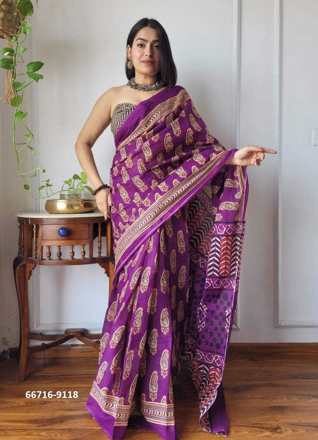 SOFT MUL-MUL WITH BAGRU PRINTS 2 - Catalog # 66716 (Set of 10 Sarees) SOFT MUL-MUL WITH BAGRU PRINTS 2 - Catalog # 66716 (Set of 10 Sarees)