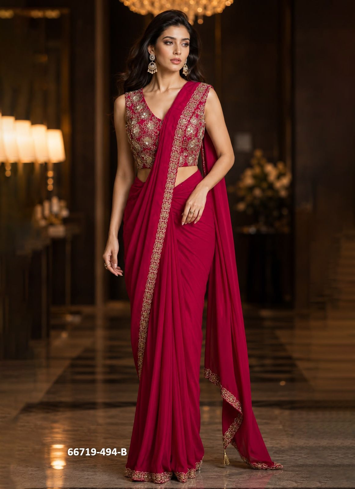 DESIGN A494 - Catalog # 66719 (Set of 2 Sarees)