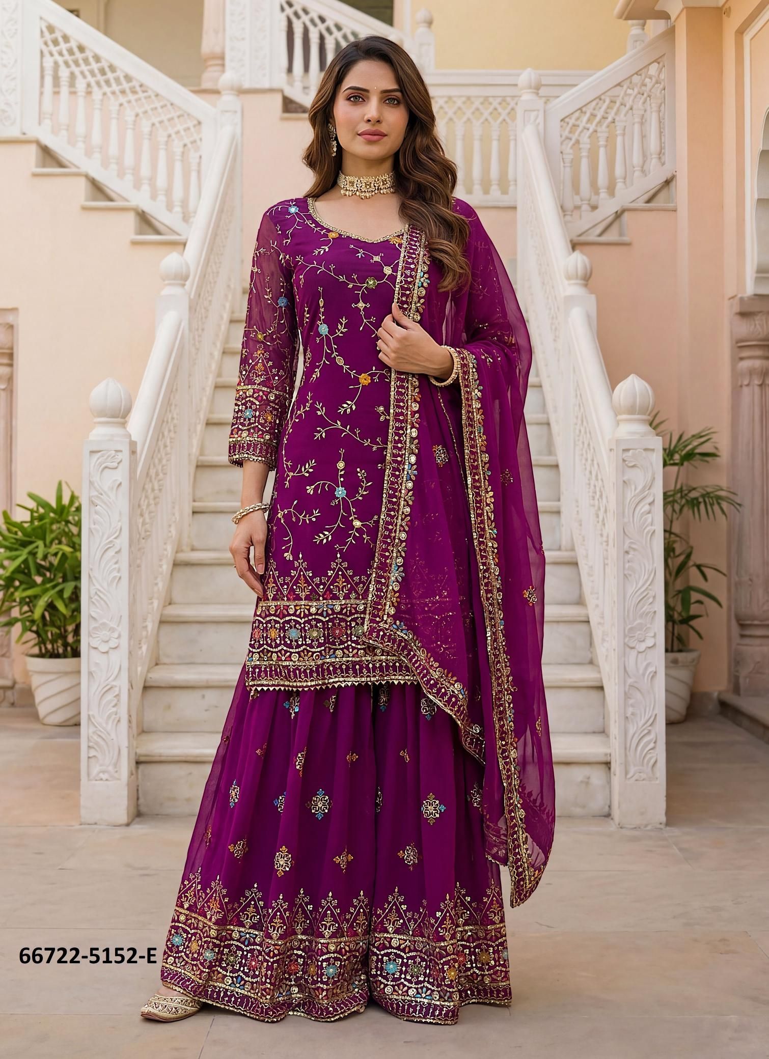 DESIGN 5152 - Catalog # 66722 (Set of 6 Readymade Salwar Suits) DESIGN 5152 - Catalog # 66722 (Set of 6 Readymade Salwar Suits)