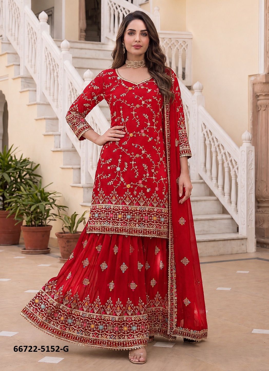 DESIGN 5152 - Catalog # 66722 (Set of 8 Readymade Salwar Suits)