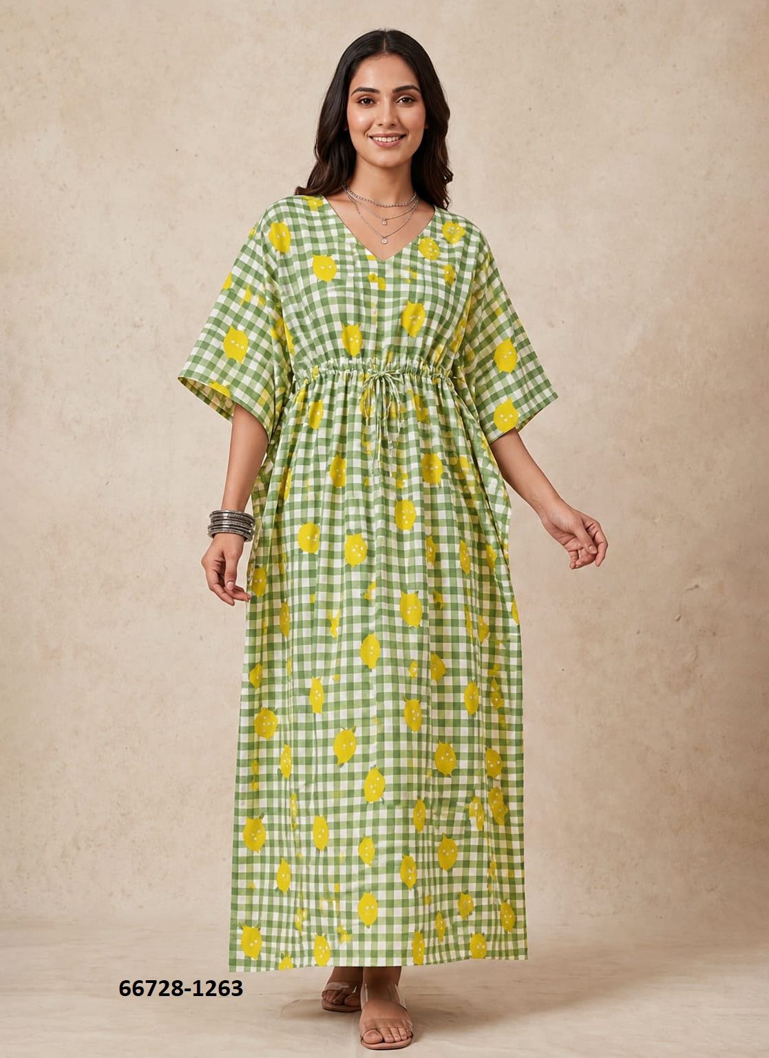PURE BAGRU PRINT COTTON PONCHOS 2 - Catalog # 66728 (Set of 10 Kaftans / Ponchos)