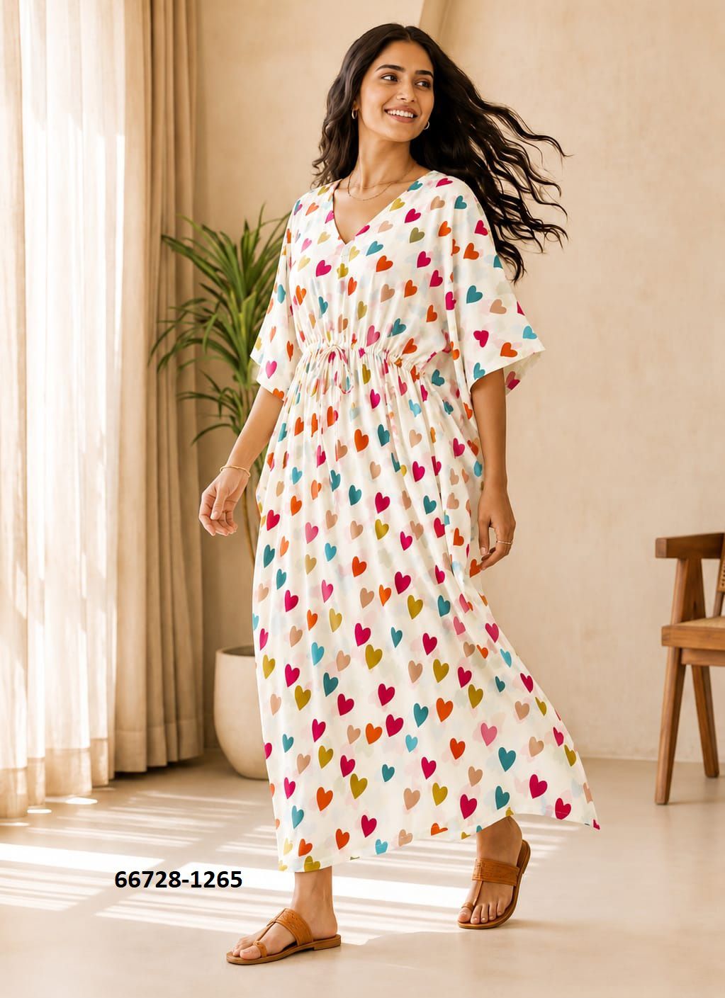 PURE BAGRU PRINT COTTON PONCHOS 2 - Catalog # 66728 (Set of 10 Kaftans / Ponchos)