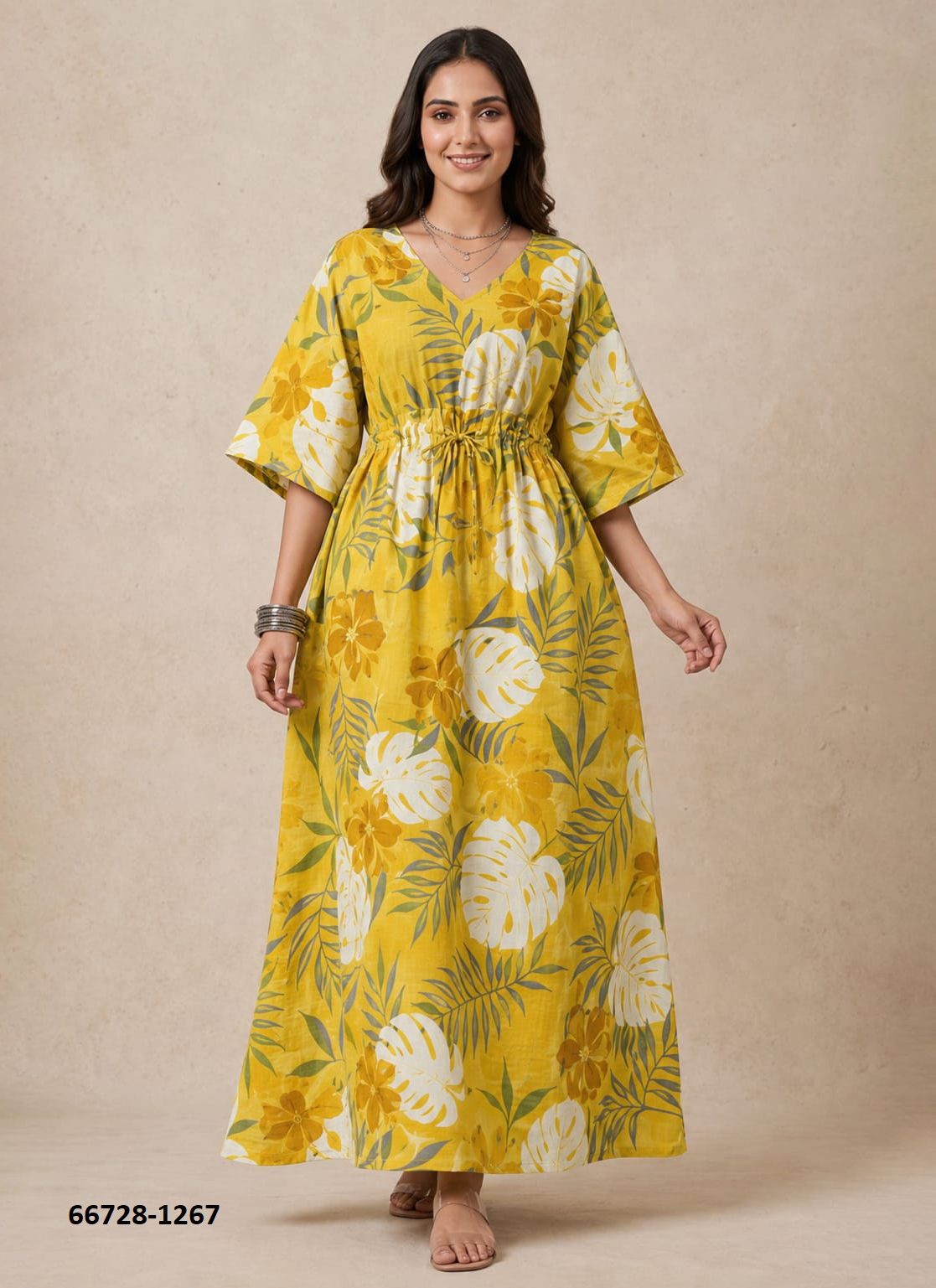 PURE BAGRU PRINT COTTON PONCHOS 2 - Catalog # 66728 (Set of 10 Kaftans / Ponchos)