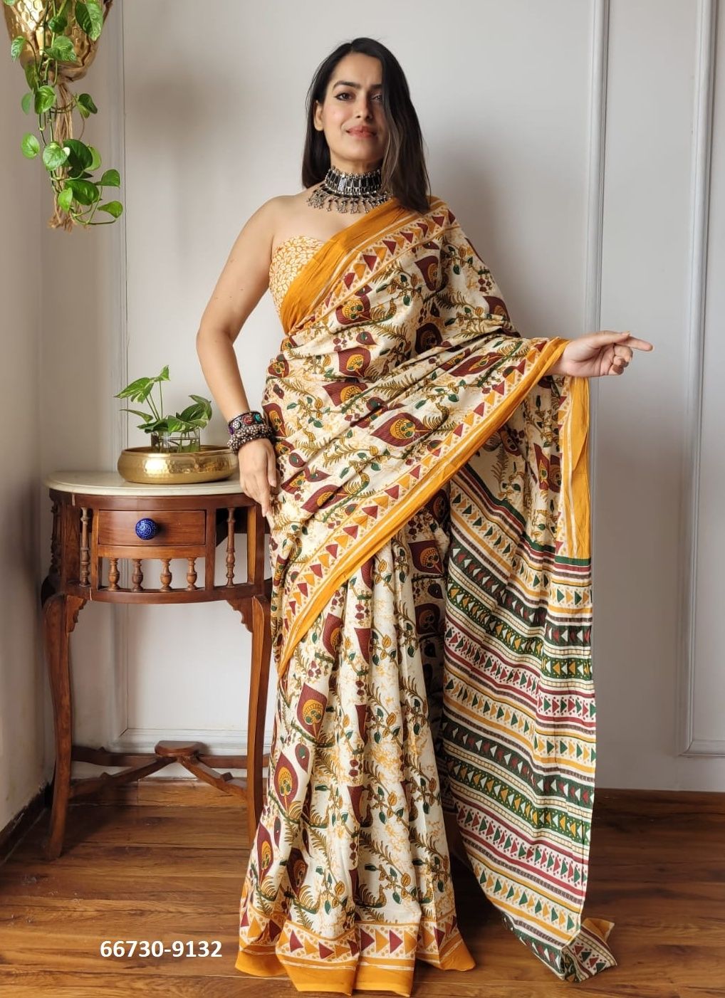 PURE MULMUL COTTON BAGRU PRINTS 4 - Catalog # 66730 (Set of 10 Sarees) PURE MULMUL COTTON BAGRU PRINTS 4 - Catalog # 66730 (Set of 10 Sarees)