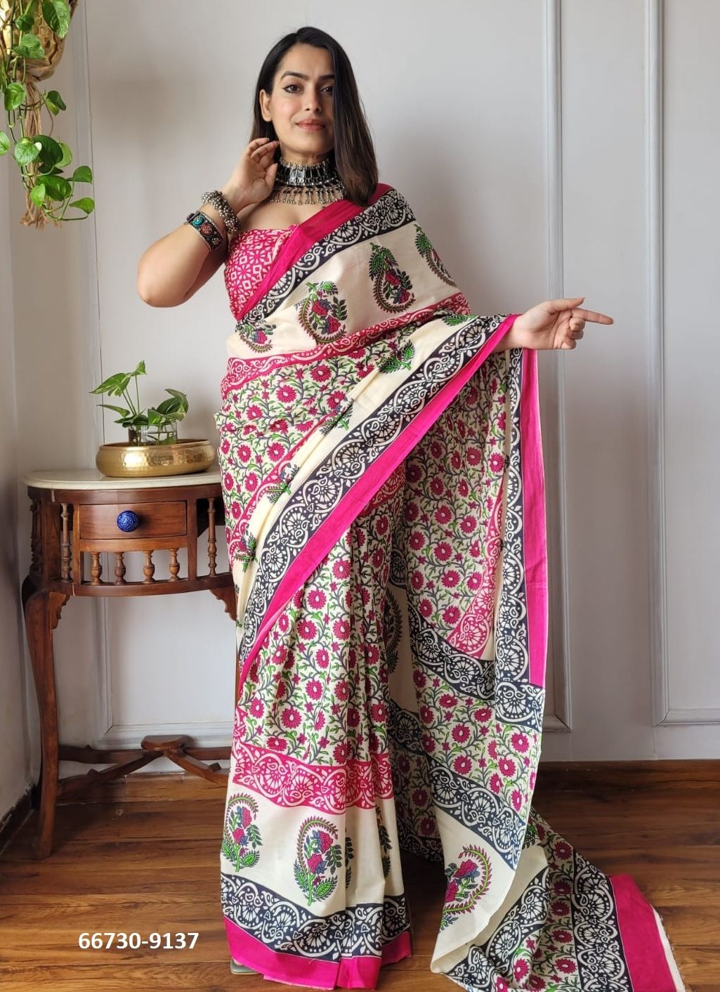 PURE MULMUL COTTON BAGRU PRINTS 4 - Catalog # 66730 (Set of 10 Sarees) PURE MULMUL COTTON BAGRU PRINTS 4 - Catalog # 66730 (Set of 10 Sarees)