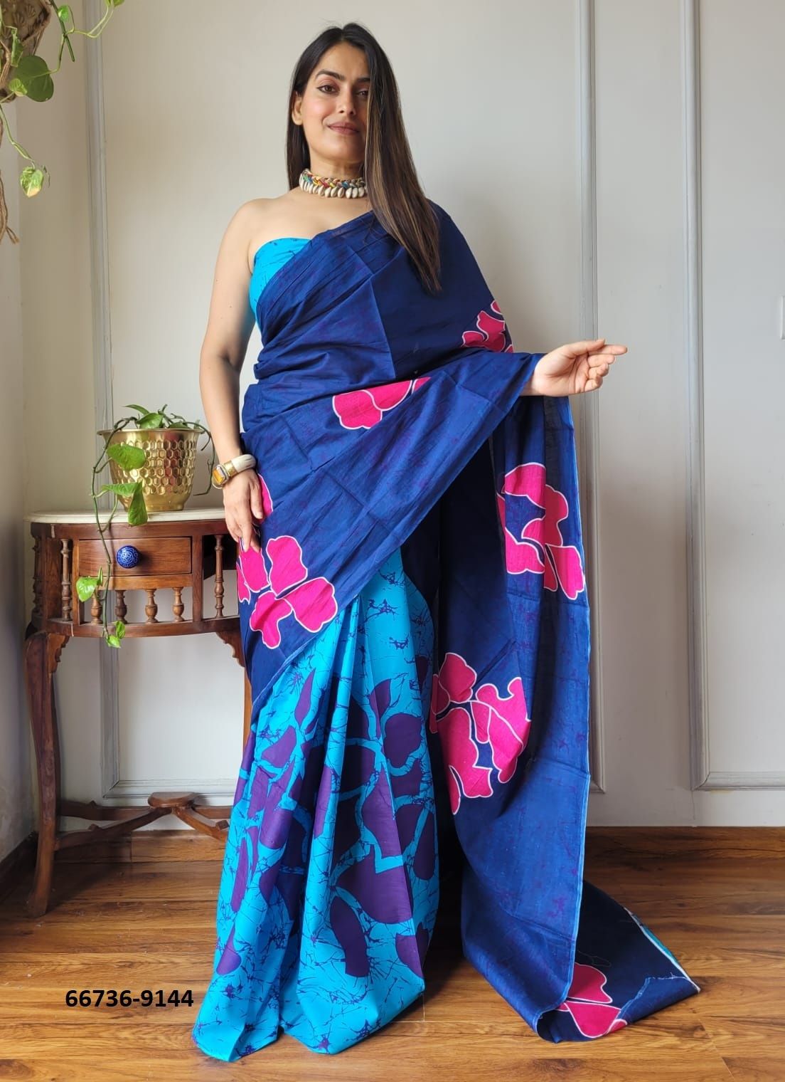 PURE MULMUL COTTON BAGRU PRINTS 5 - Catalog # 66736 (Set of 10 Sarees)