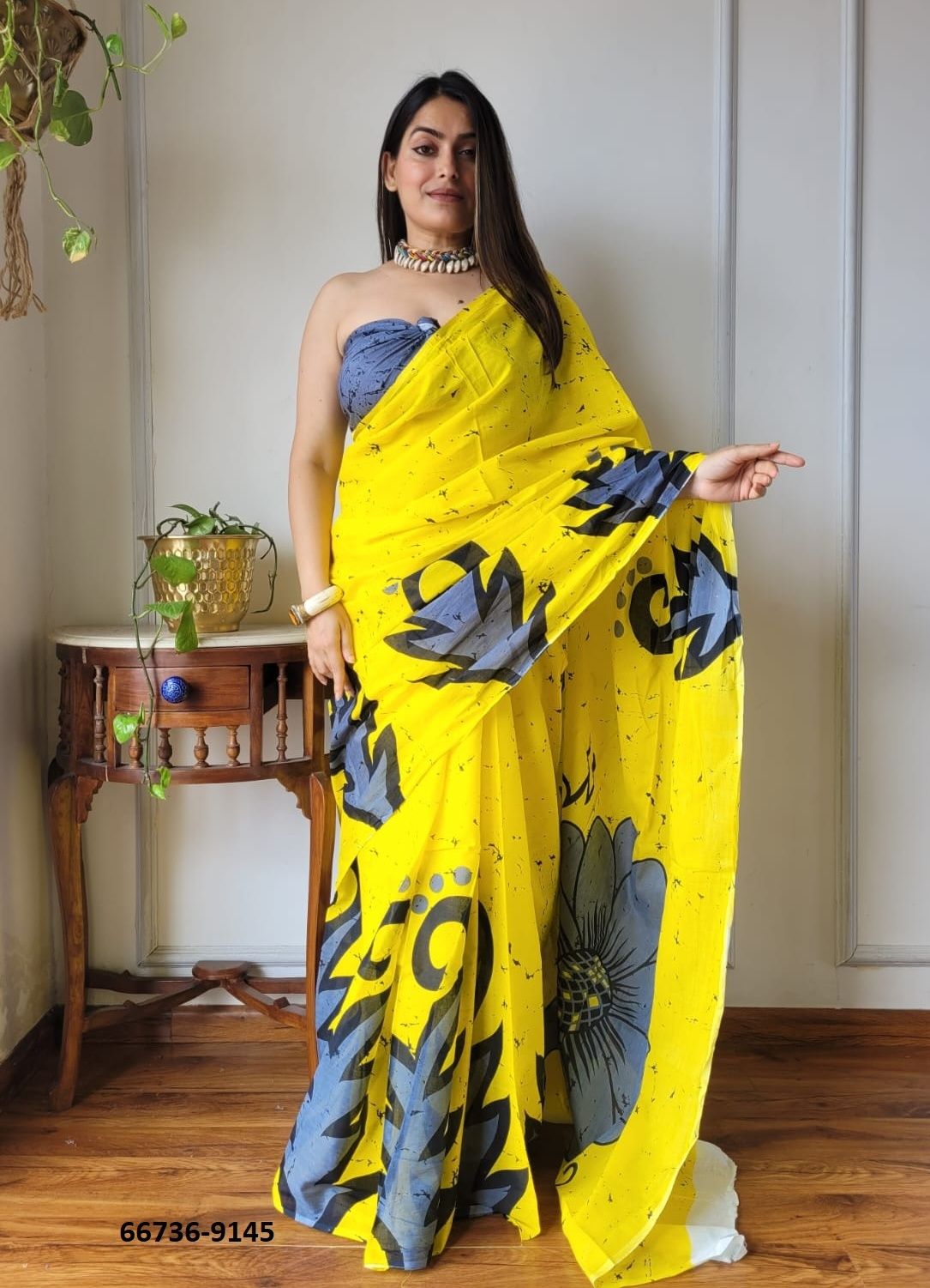 PURE MULMUL COTTON BAGRU PRINTS 5 - Catalog # 66736 (Set of 10 Sarees)