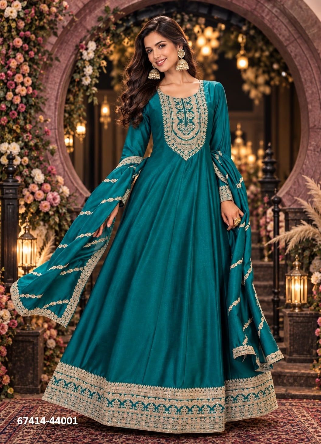 REENAM - Catalog # 67414 (Set of 2 Readymade Gowns) REENAM - Catalog # 67414 (Set of 2 Readymade Gowns)