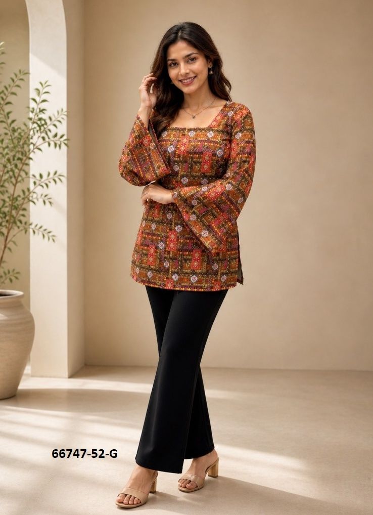 TUNICS STYLE - Catalog # 66747 (Set of 12 Readymade Women's Kurtis / Tops) TUNICS STYLE - Catalog # 66747 (Set of 12 Readymade Women's Kurtis / Tops)