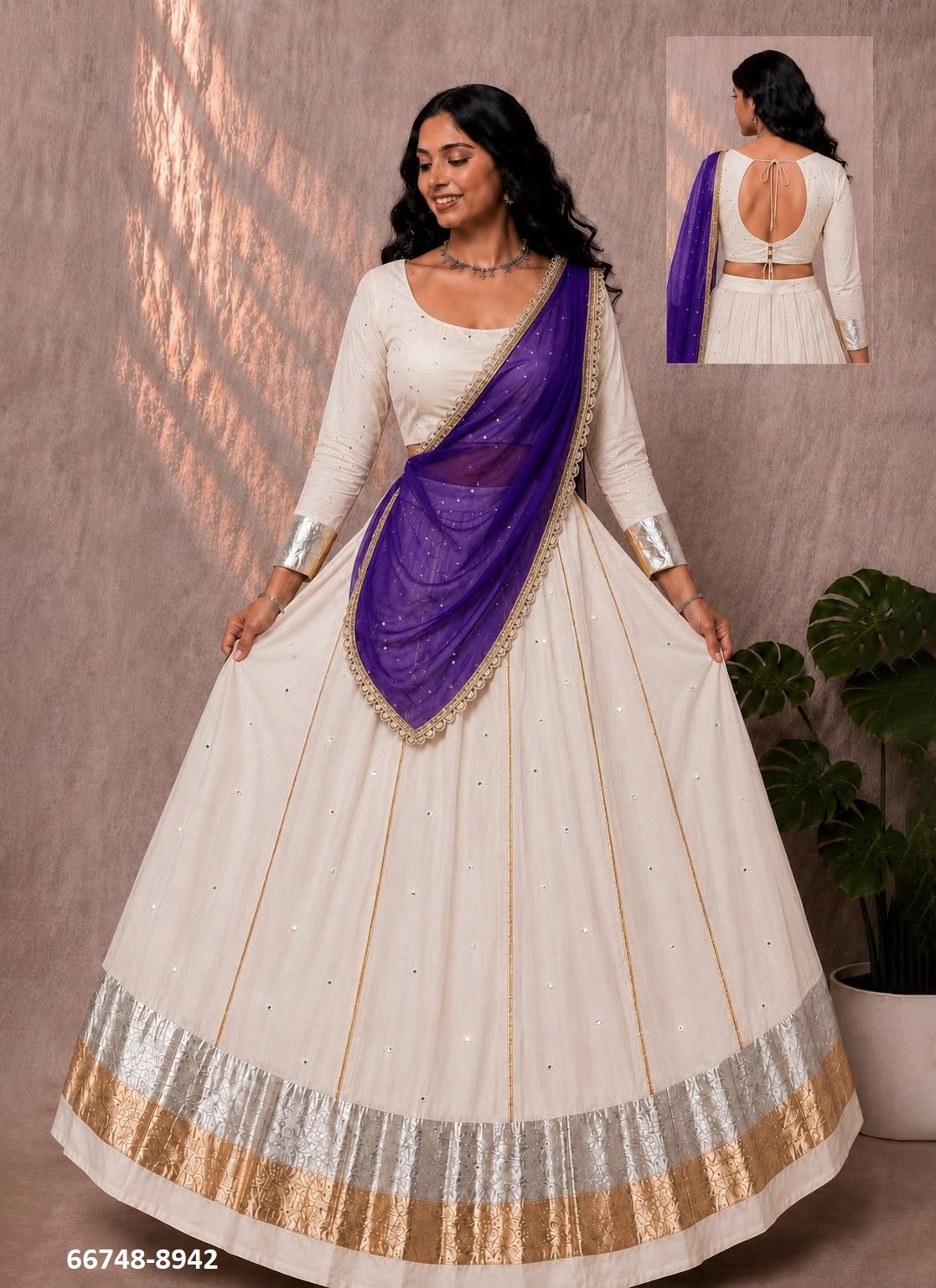 JHAMKUDI - Catalog # 66748 (Set of 4 Readymade Lehengas)