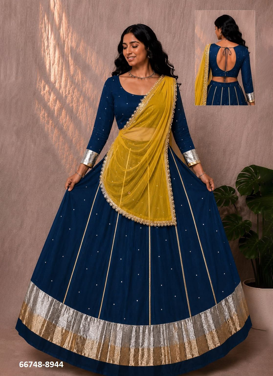JHAMKUDI - Catalog # 66748 (Set of 4 Readymade Lehengas)