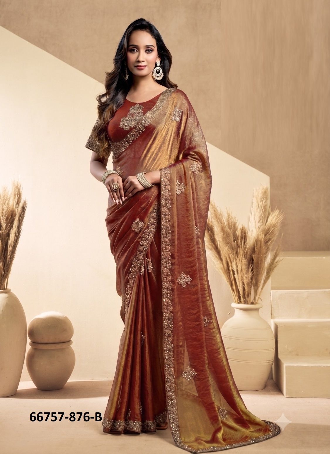 ROYAL QUEEN 876 - Catalog # 66757 (Set of 4 Sarees) ROYAL QUEEN 876 - Catalog # 66757 (Set of 4 Sarees)