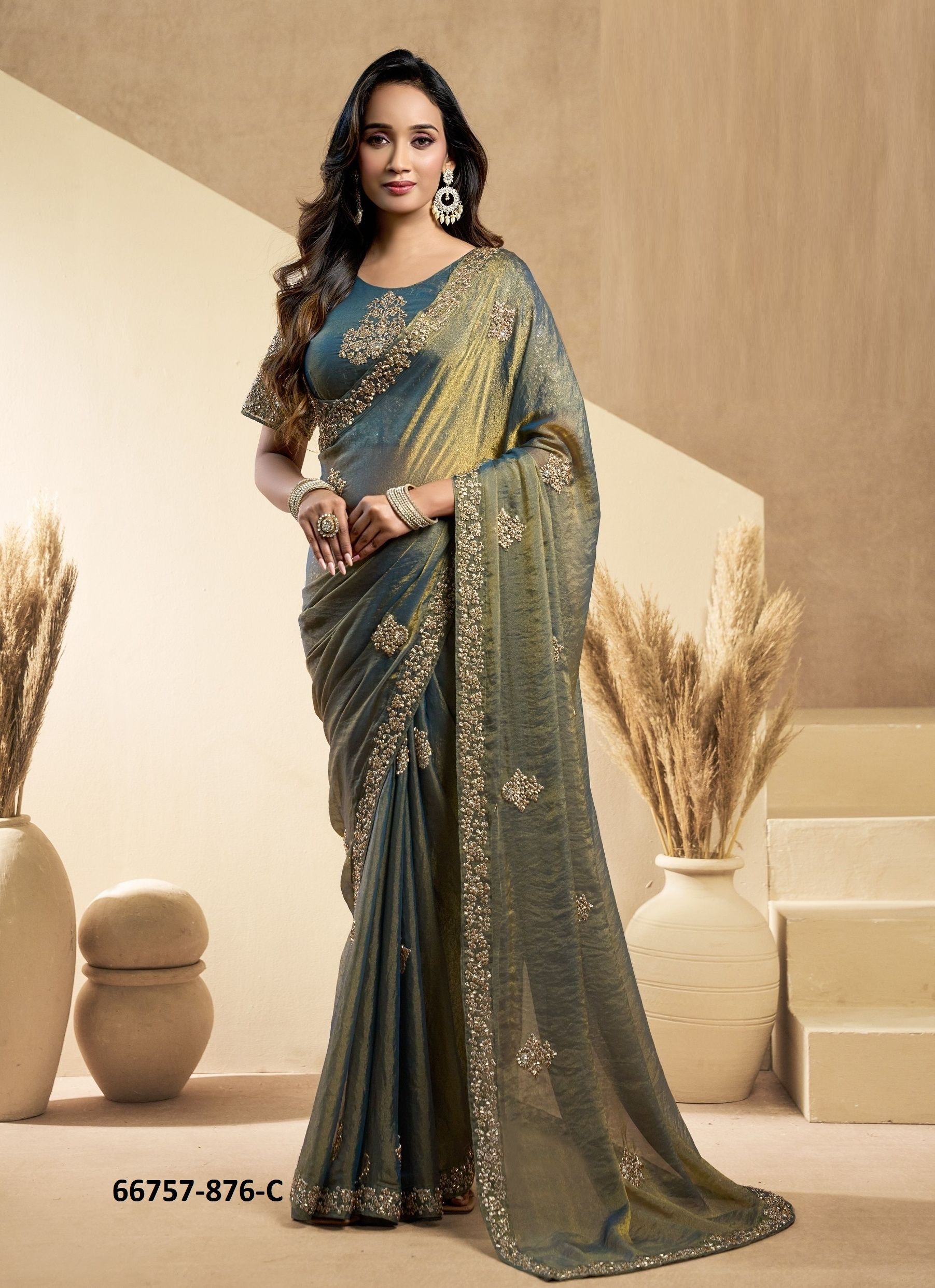 ROYAL QUEEN 876 - Catalog # 66757 (Set of 4 Sarees) ROYAL QUEEN 876 - Catalog # 66757 (Set of 4 Sarees)