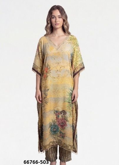 KAFTAN CO-ORD SET WITH NECKLACE 1 - Catalog # 66766 (Set of 6 Kaftans / Ponchos) KAFTAN CO-ORD SET WITH NECKLACE 1 - Catalog # 66766 (Set of 6 Kaftans / Ponchos)