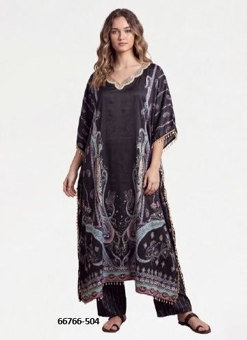 KAFTAN CO-ORD SET WITH NECKLACE 1 - Catalog # 66766 (Set of 6 Kaftans / Ponchos) KAFTAN CO-ORD SET WITH NECKLACE 1 - Catalog # 66766 (Set of 6 Kaftans / Ponchos)
