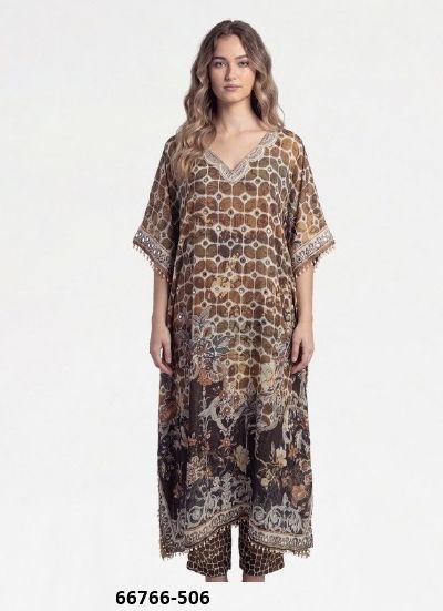 KAFTAN CO-ORD SET WITH NECKLACE 1 - Catalog # 66766 (Set of 6 Kaftans / Ponchos) KAFTAN CO-ORD SET WITH NECKLACE 1 - Catalog # 66766 (Set of 6 Kaftans / Ponchos)