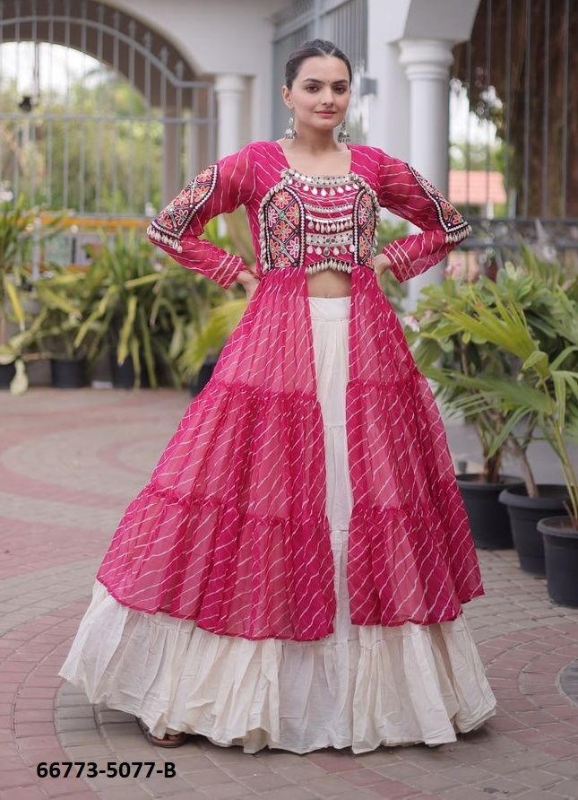 DESIGN 5077 - Catalog # 66773 (Set of 3 Readymade Lehengas)