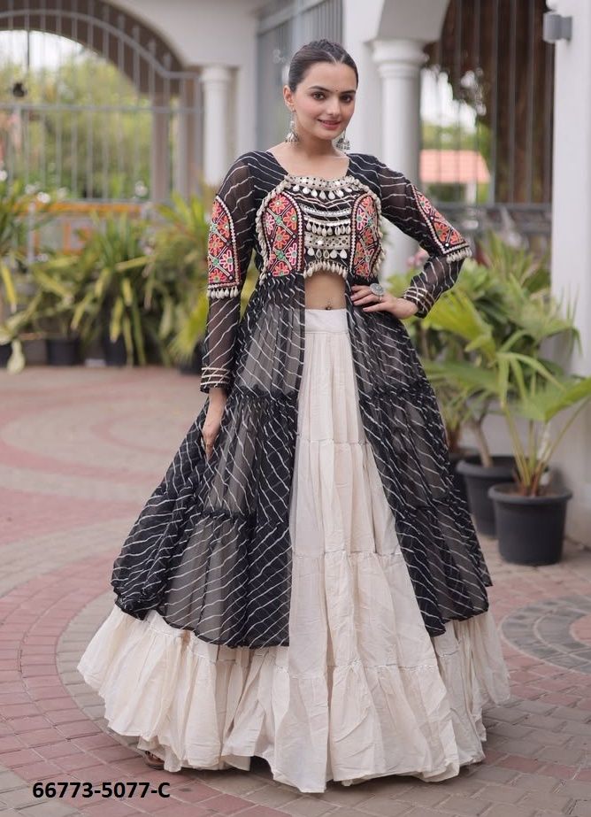 DESIGN 5077 - Catalog # 66773 (Set of 3 Readymade Lehengas)