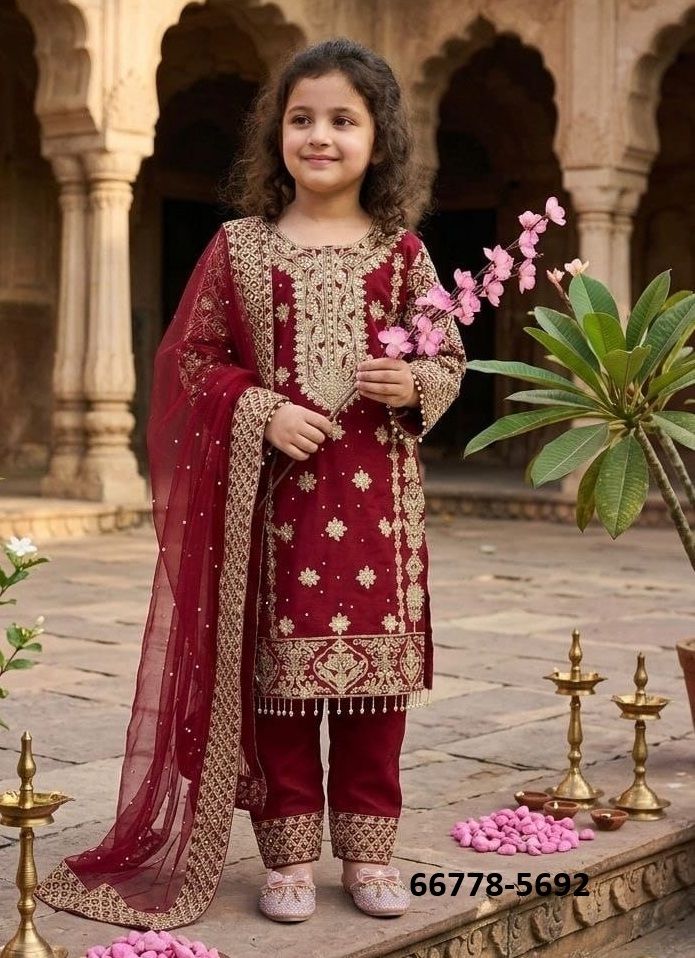 KIDS DESIGN 5691 - Catalog # 66778 (Set of 2 Readymade Salwar Suits) KIDS DESIGN 5691 - Catalog # 66778 (Set of 2 Readymade Salwar Suits)