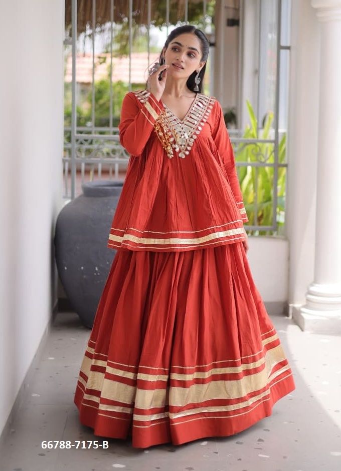 DESIGN 7175 - Catalog # 66788 (Set of 4 Readymade Lehengas)