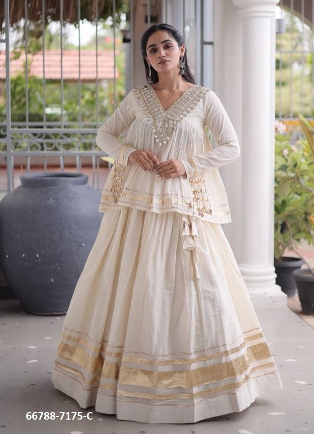 DESIGN 7175 - Catalog # 66788 (Set of 4 Readymade Lehengas)
