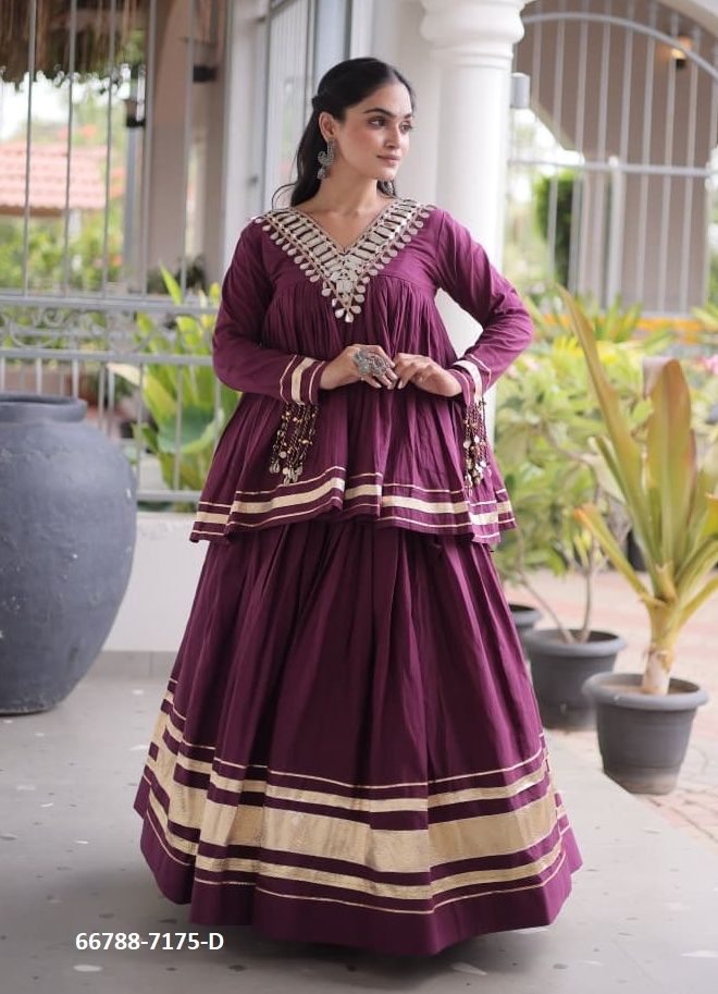 DESIGN 7175 - Catalog # 66788 (Set of 4 Readymade Lehengas)