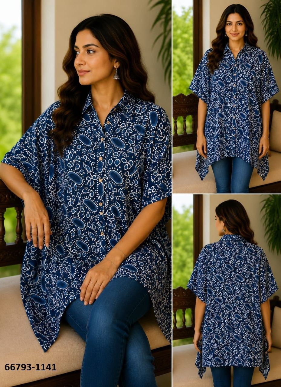 PURE BAGRU PRINT COTTON PONCHOS 3 - Catalog # 66793 (Set of 10 Kaftans / Ponchos) PURE BAGRU PRINT COTTON PONCHOS 3 - Catalog # 66793 (Set of 10 Kaftans / Ponchos)