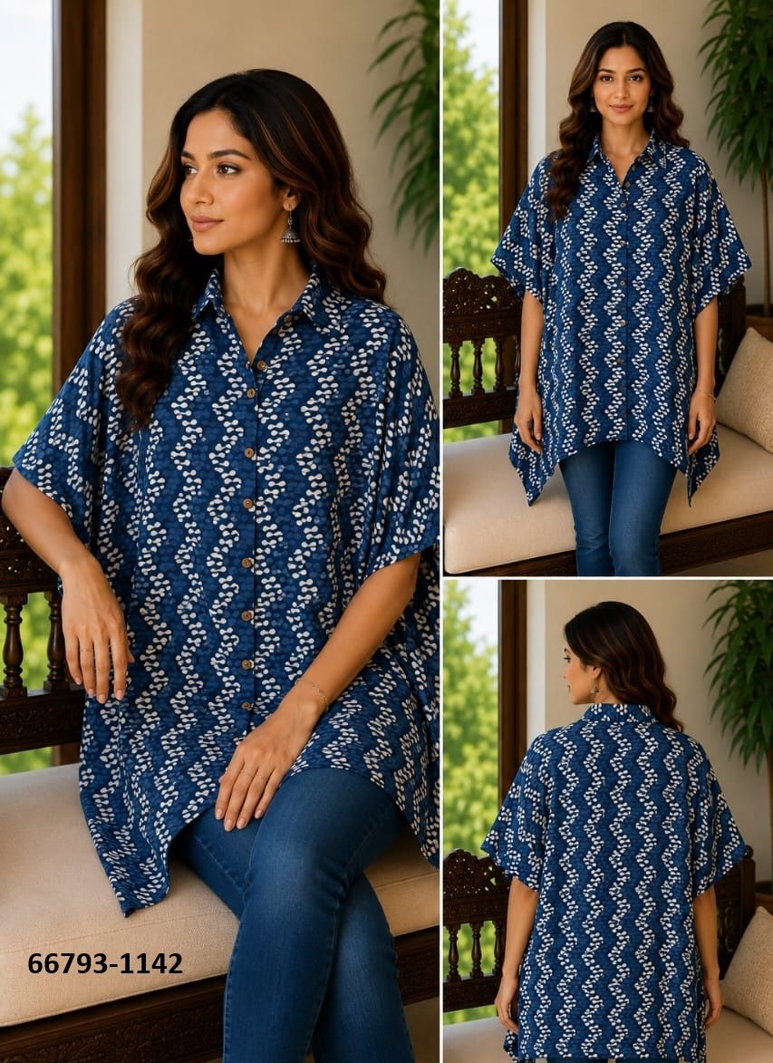 PURE BAGRU PRINT COTTON PONCHOS 3 - Catalog # 66793 (Set of 10 Kaftans / Ponchos) PURE BAGRU PRINT COTTON PONCHOS 3 - Catalog # 66793 (Set of 10 Kaftans / Ponchos)
