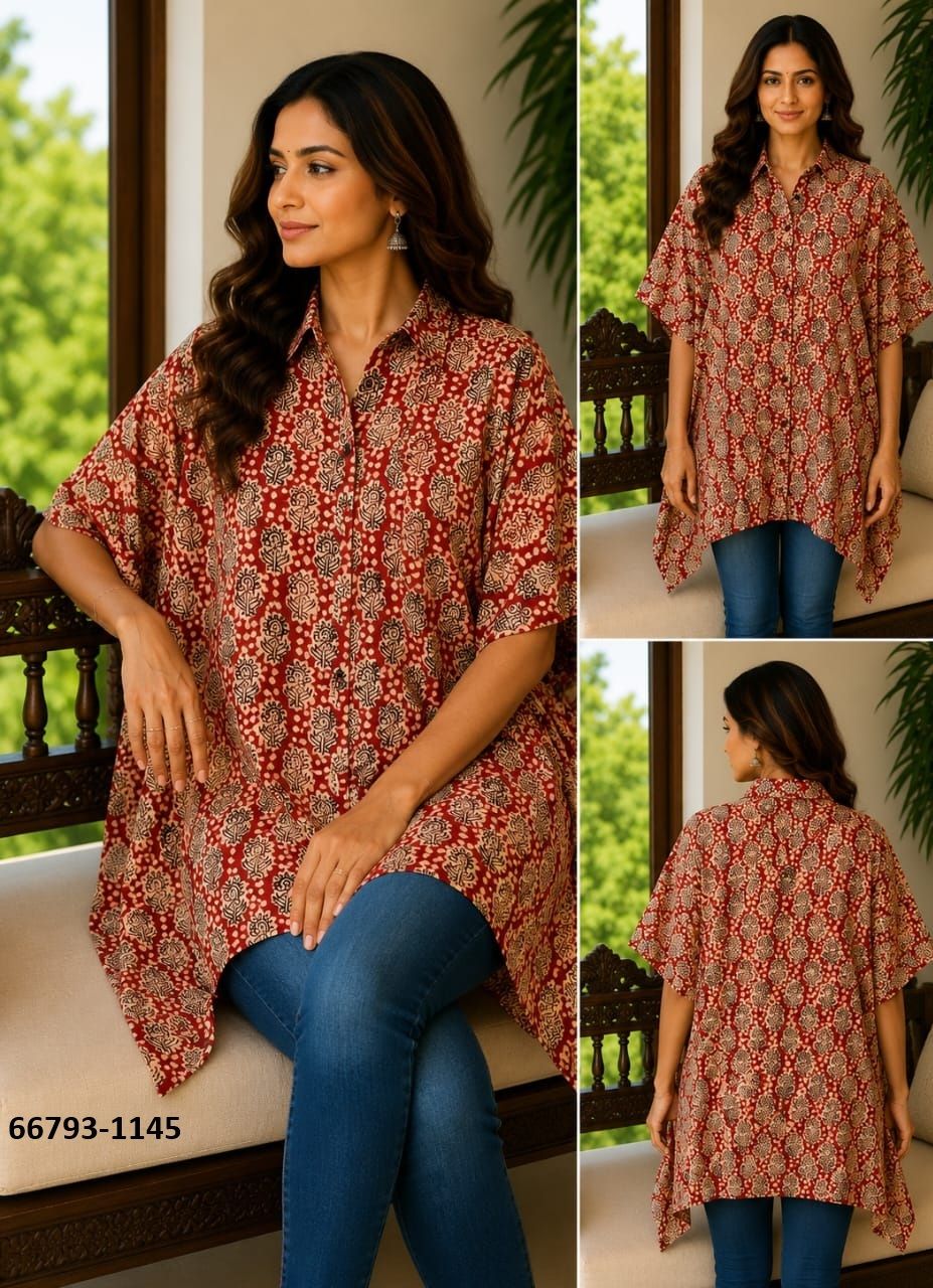 PURE BAGRU PRINT COTTON PONCHOS 3 - Catalog # 66793 (Set of 10 Kaftans / Ponchos) PURE BAGRU PRINT COTTON PONCHOS 3 - Catalog # 66793 (Set of 10 Kaftans / Ponchos)