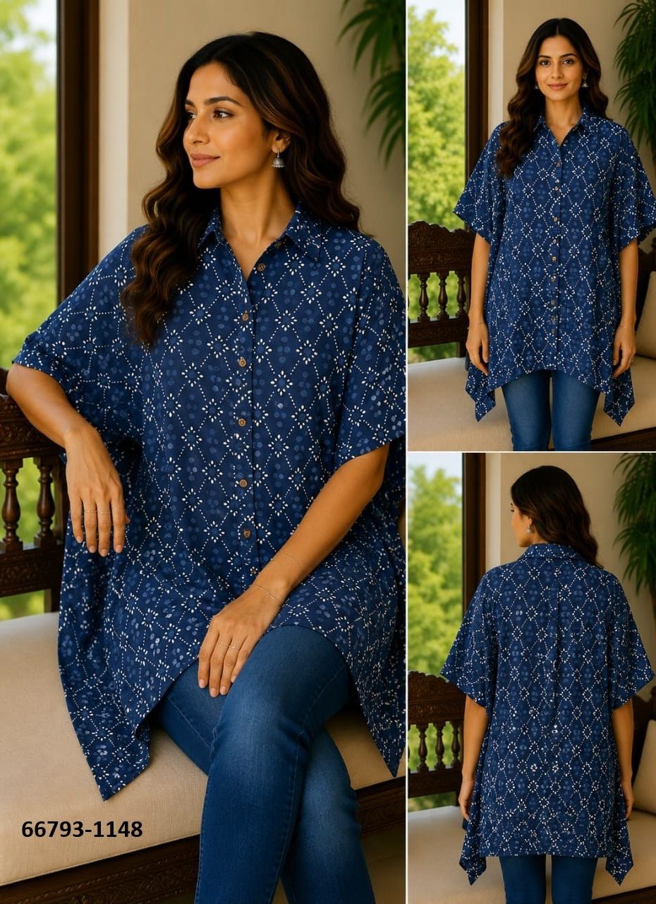 PURE BAGRU PRINT COTTON PONCHOS 3 - Catalog # 66793 (Set of 10 Kaftans / Ponchos) PURE BAGRU PRINT COTTON PONCHOS 3 - Catalog # 66793 (Set of 10 Kaftans / Ponchos)