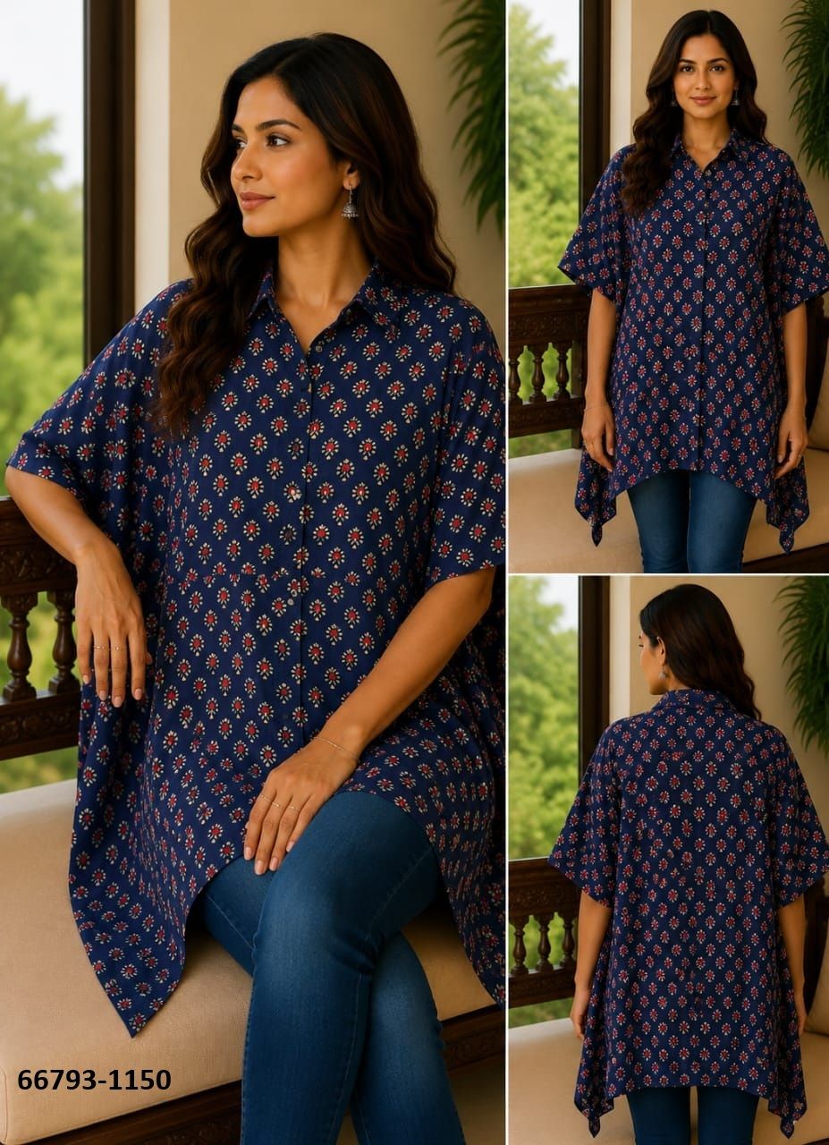 PURE BAGRU PRINT COTTON PONCHOS 3 - Catalog # 66793 (Set of 10 Kaftans / Ponchos) PURE BAGRU PRINT COTTON PONCHOS 3 - Catalog # 66793 (Set of 10 Kaftans / Ponchos)