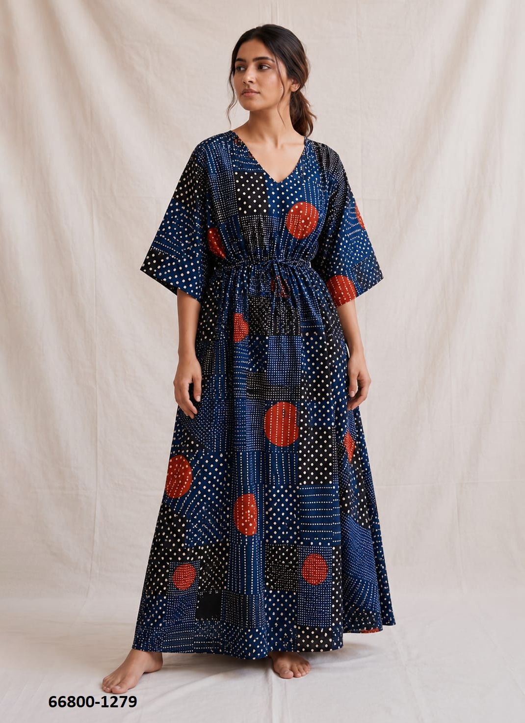 PLUS-SIZE HAND PRINTED COTTONS 3 - Catalog # 66800 (Set of 10 Kaftans / Ponchos) PLUS-SIZE HAND PRINTED COTTONS 3 - Catalog # 66800 (Set of 10 Kaftans / Ponchos)