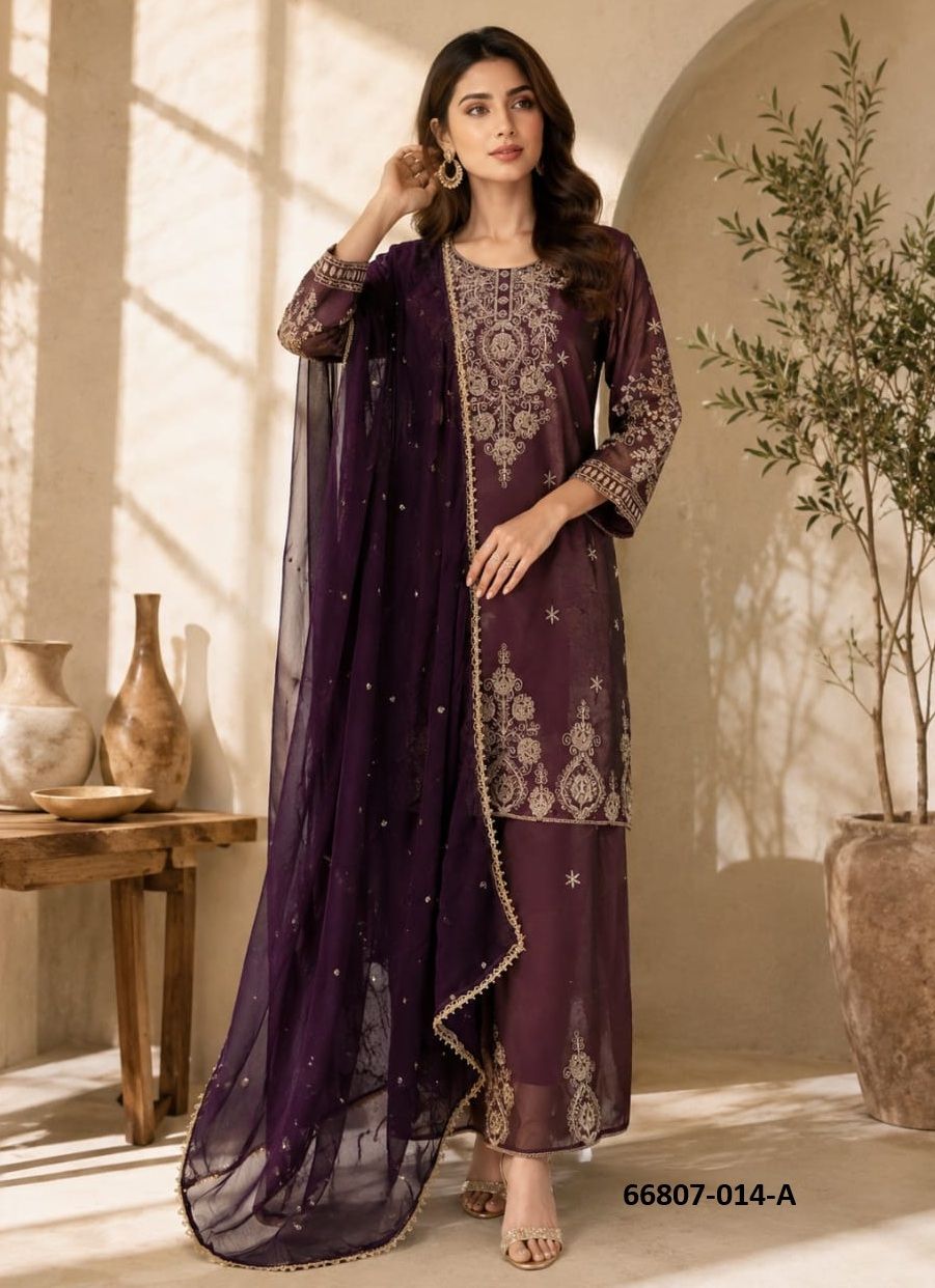 DESIGN R14 - Catalog # 66807 (Set of 2 Readymade Salwar Suits) DESIGN R14 - Catalog # 66807 (Set of 2 Readymade Salwar Suits)