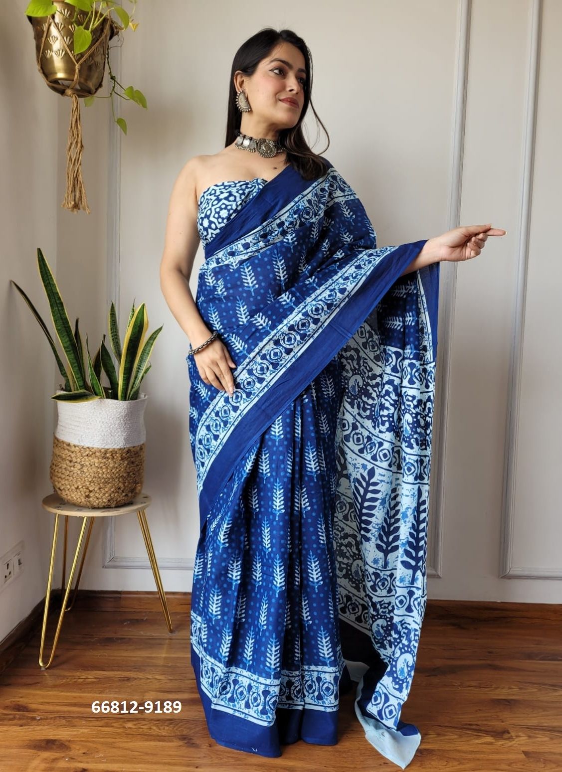 PURE MULMUL COTTON BAGRU PRINTS 9 - Catalog # 66812 (Set of 10 Sarees) PURE MULMUL COTTON BAGRU PRINTS 9 - Catalog # 66812 (Set of 10 Sarees)