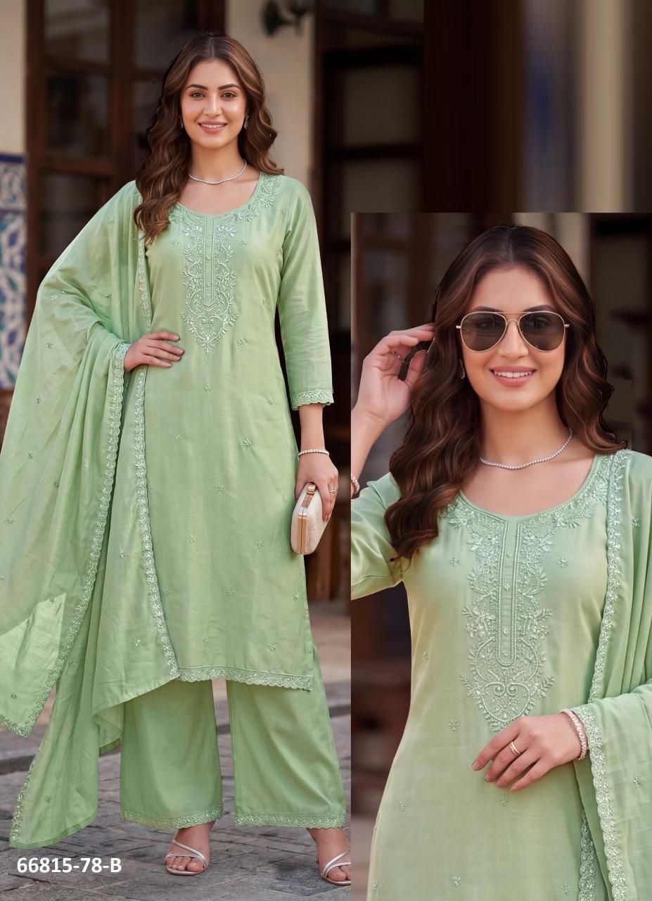 DESIGN P78 - Catalog # 66815 (Set of 4 SIZE-SETS [Readymade Salwar Suits])