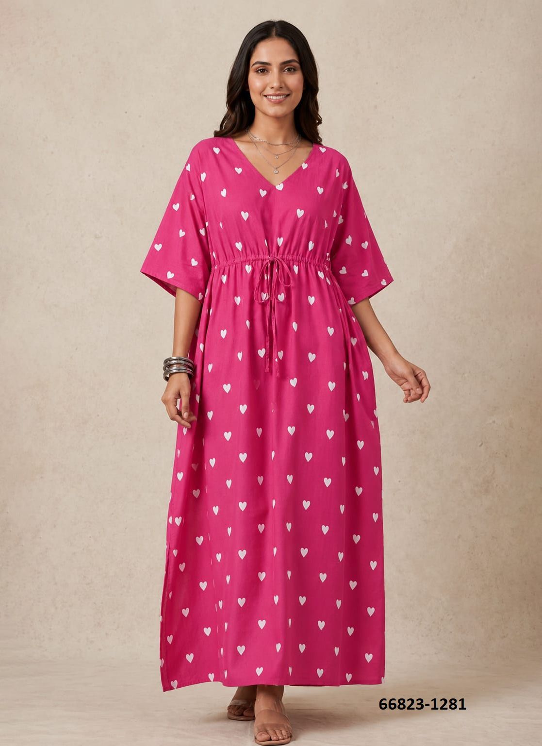 PLUS-SIZE HAND PRINTED COTTONS 5 - Catalog # 66823 (Set of 10 Kaftans / Ponchos) PLUS-SIZE HAND PRINTED COTTONS 5 - Catalog # 66823 (Set of 10 Kaftans / Ponchos)