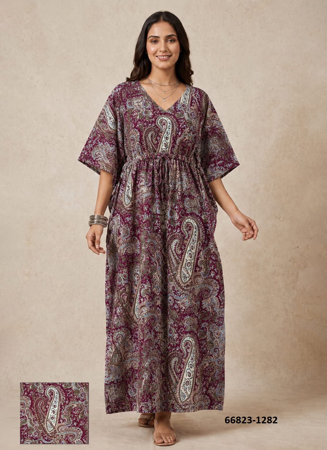 PLUS-SIZE HAND PRINTED COTTONS 5 - Catalog # 66823 (Set of 10 Kaftans / Ponchos) PLUS-SIZE HAND PRINTED COTTONS 5 - Catalog # 66823 (Set of 10 Kaftans / Ponchos)