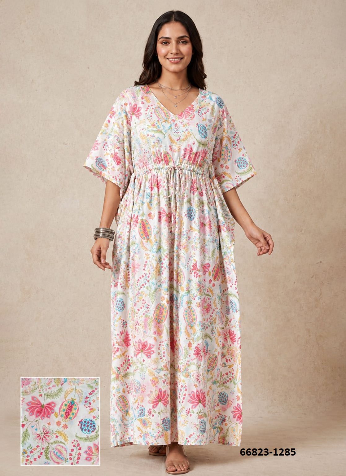 PLUS-SIZE HAND PRINTED COTTONS 5 - Catalog # 66823 (Set of 10 Kaftans / Ponchos) PLUS-SIZE HAND PRINTED COTTONS 5 - Catalog # 66823 (Set of 10 Kaftans / Ponchos)