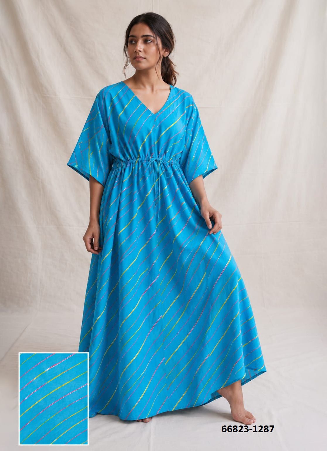 PLUS-SIZE HAND PRINTED COTTONS 5 - Catalog # 66823 (Set of 10 Kaftans / Ponchos) PLUS-SIZE HAND PRINTED COTTONS 5 - Catalog # 66823 (Set of 10 Kaftans / Ponchos)