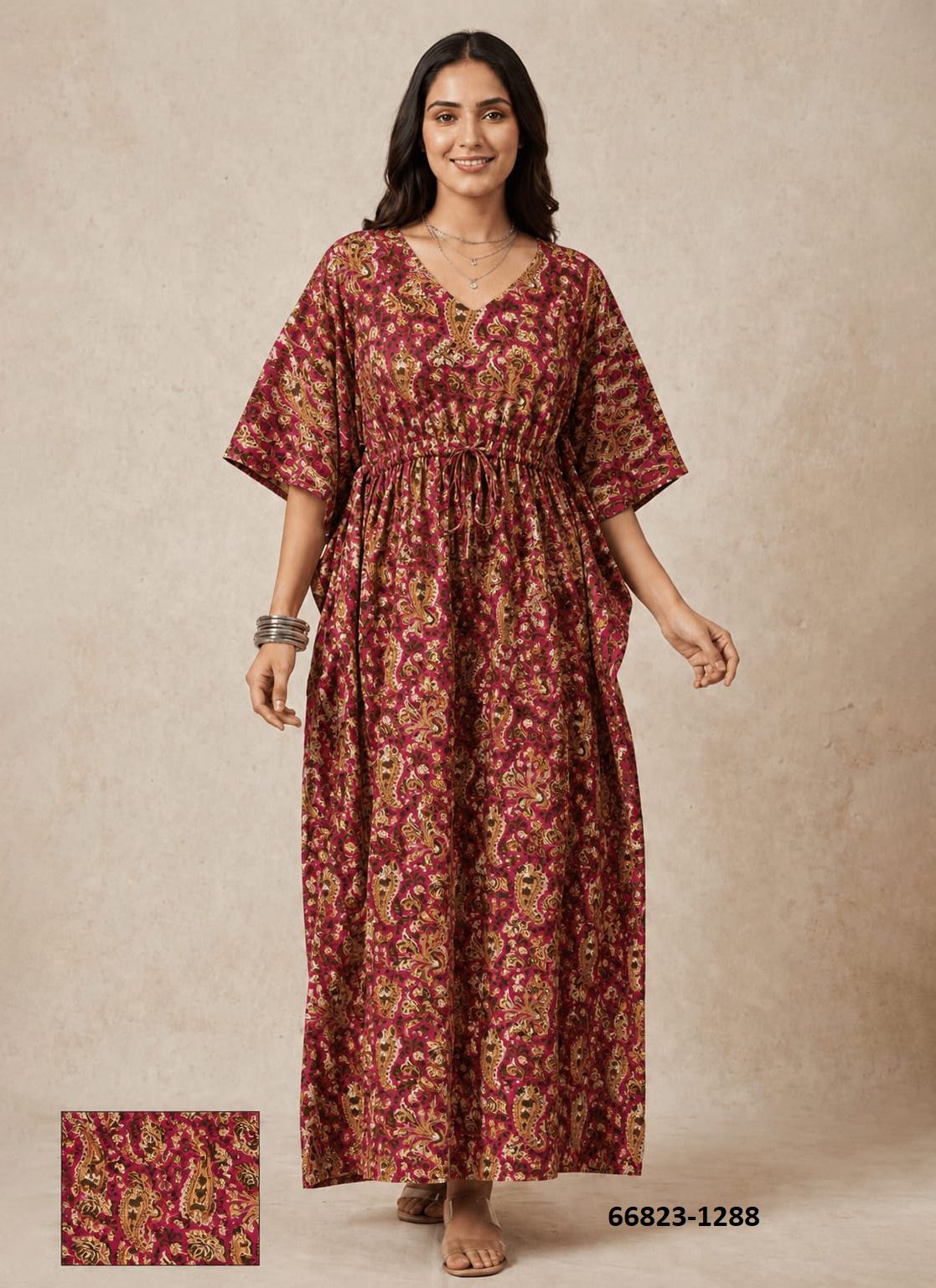 PLUS-SIZE HAND PRINTED COTTONS 5 - Catalog # 66823 (Set of 10 Kaftans / Ponchos) PLUS-SIZE HAND PRINTED COTTONS 5 - Catalog # 66823 (Set of 10 Kaftans / Ponchos)