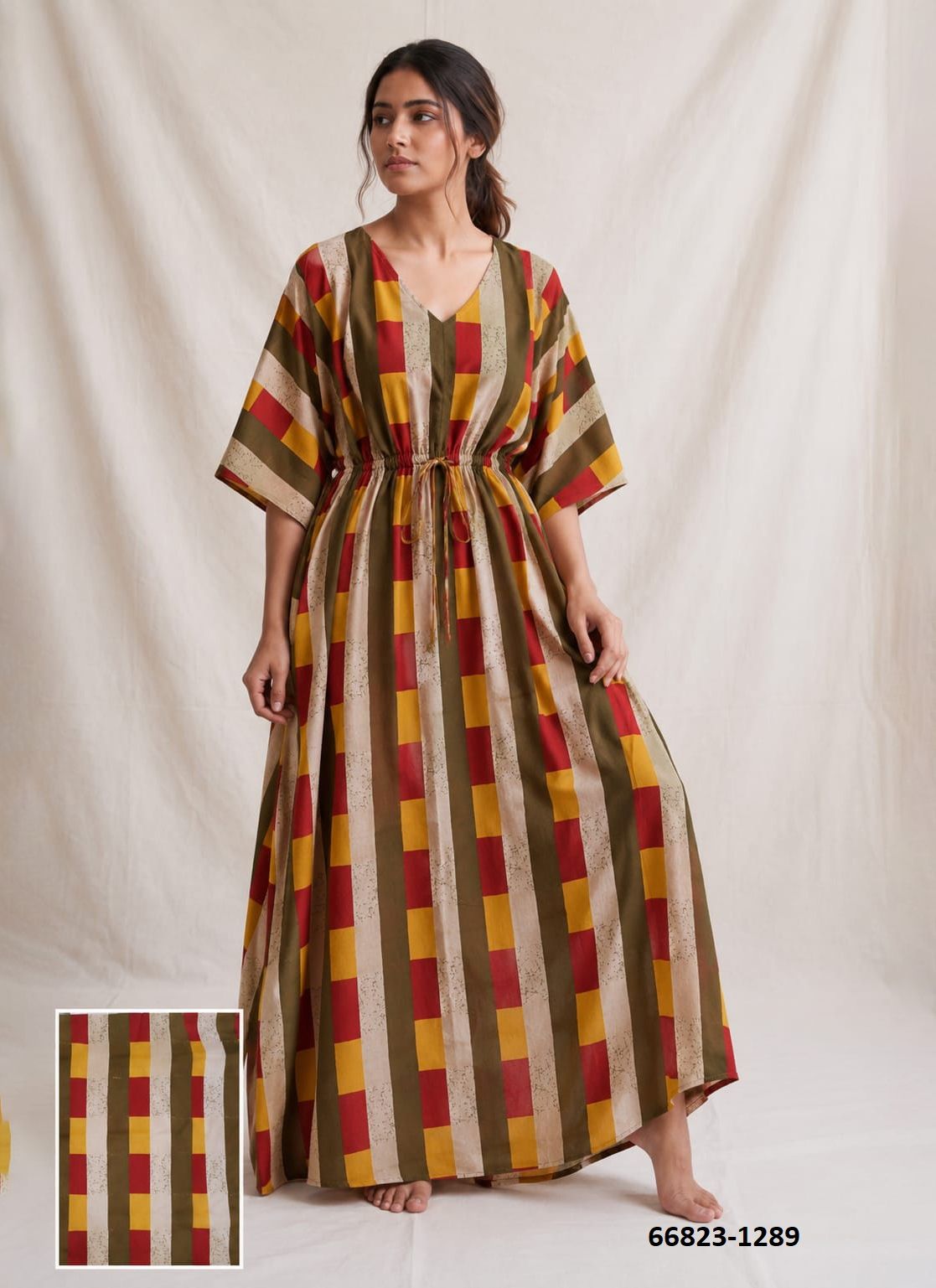 PLUS-SIZE HAND PRINTED COTTONS 5 - Catalog # 66823 (Set of 10 Kaftans / Ponchos) PLUS-SIZE HAND PRINTED COTTONS 5 - Catalog # 66823 (Set of 10 Kaftans / Ponchos)